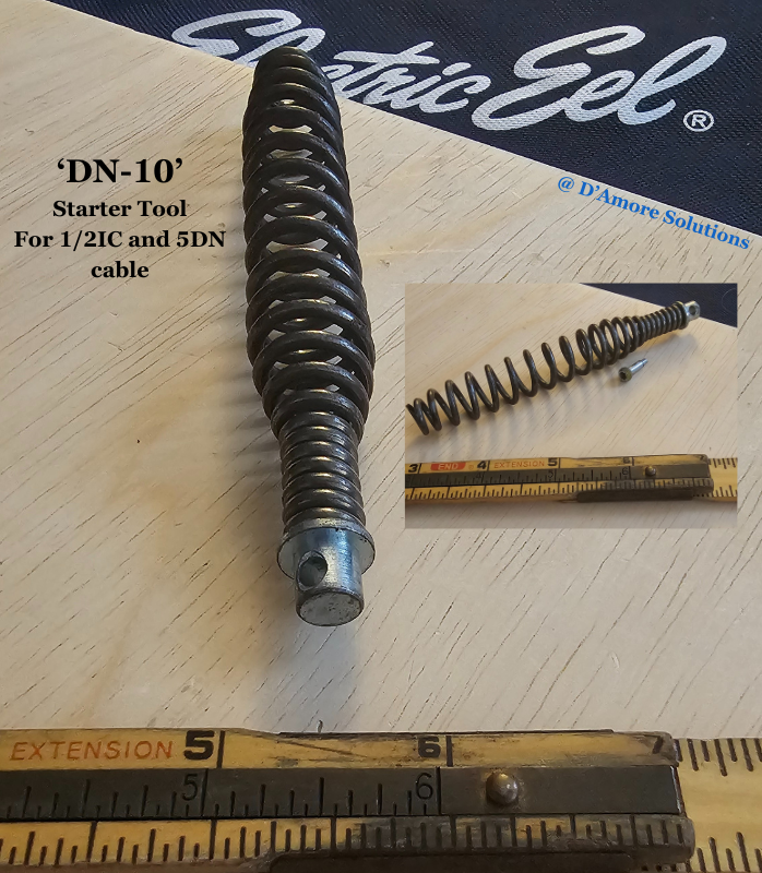 Electric Eel 'DN-10' General purpose starter tool.  For use with 1/2 'IC' inner core or 5DN sewer cable.